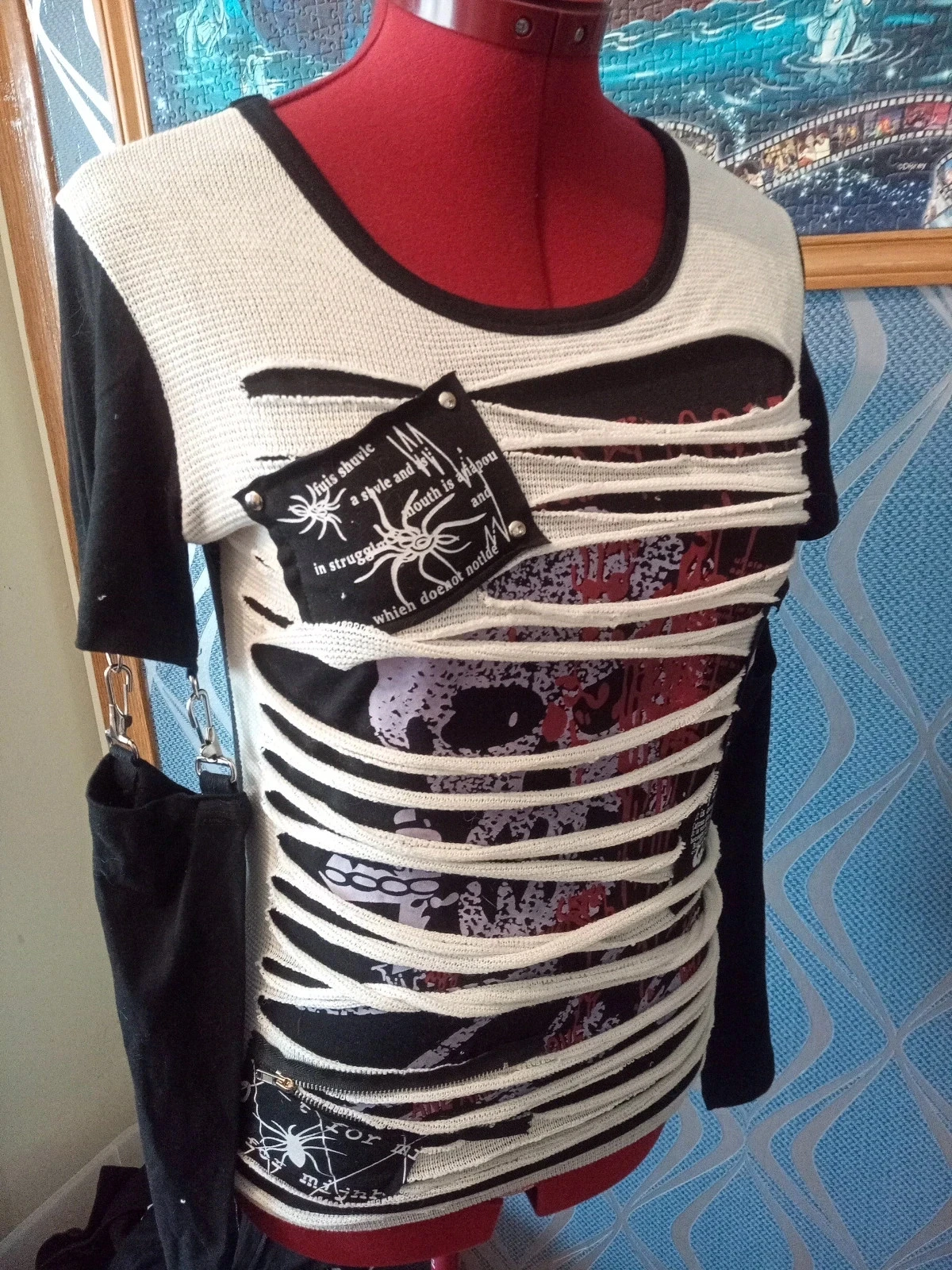 Grunge / Alternatief Punk Top met Afneembare Mouwen – Maat 3 – photo 2